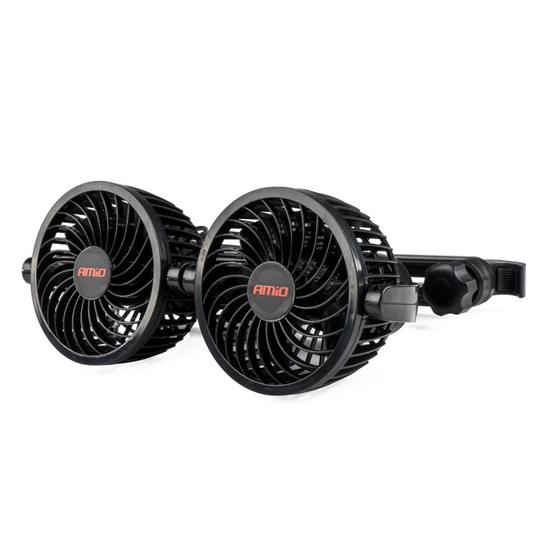 Amio - ΑΝΕΜΙΣΤΗΡΑΣ ΔΙΠΛΟΣ 12V 2χ4''(10,8cm) ΜΕ ΦΙΣ ΑΝΑΠΤΗΡΑ/2 USB 5V & ΣΤΗΡΙΞΗ ΣΤΟ ΠΡΟΣΚΕΦΑΛΟ - 1 TEM. 