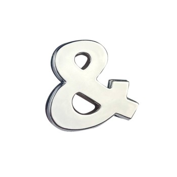 Αυτοκόλλητο Γράμμα Χρωμίου 3D "&" 2.7x2.5cm 1 Τεμάχιο