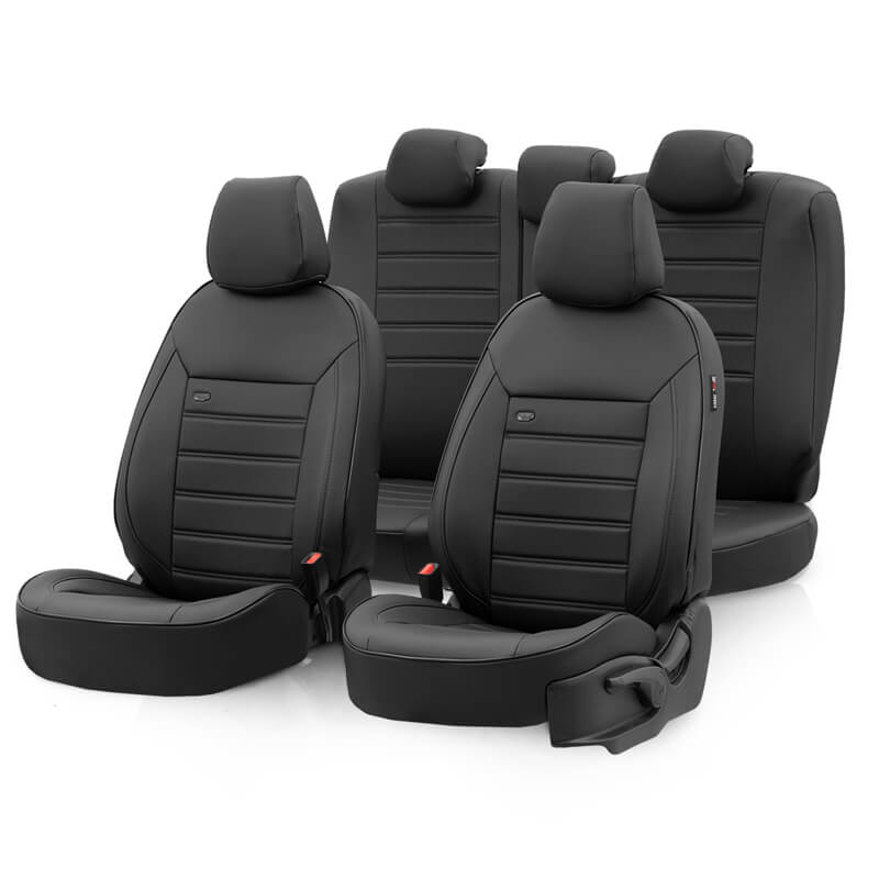 Καλύμματα Αυτοκινήτου Otom Premium Design Universal Full Δερματίνη Σετ Εμπρός / Πίσω Μαύρο PRM-101 11 Τεμάχια