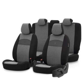 Καλύμματα Αυτοκινήτου Otom Smart Design Universal Ύφασμα / Δερματίνη Σετ Εμπρός / Πίσω Μαύρο / Γκρι SLTSMT102-NZ 11 Τεμαχίων