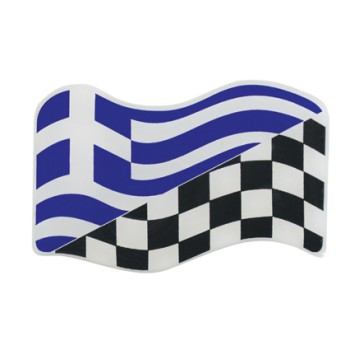 Αυτοκόλλητη Ελληνική - Αγωνιστική Σημαία Κυματιστή Σμάλτο 7.6x5cm 1Τμχ