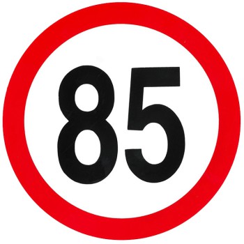 Αυτοκόλλητο Σήμα Όριο Ταχύτητας "85" 15cm 1Τμχ