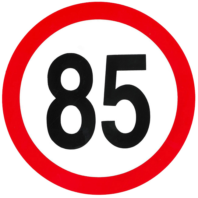 Αυτοκόλλητο Σήμα Όριο Ταχύτητας "85" 15cm 1Τμχ