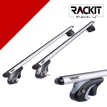 Μπάρες Οροφής Rackit Αλουμινίου 120cm Για Αυτοκίνητα Με Εργοστασιακές Παράλληλες Μπάρες (Σετ Με Πόδια Και Κλειδαριά) Ασημί 2 Τεμάχια