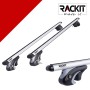 Μπάρες Οροφής Rackit Αλουμινίου 120cm Για Αυτοκίνητα Με Εργοστασιακές Παράλληλες Μπάρες (Σετ Με Πόδια Και Κλειδαριά) Ασημί 2 Τεμάχια