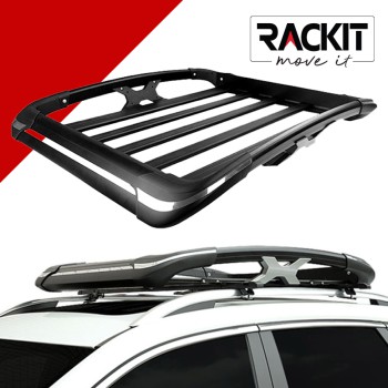 Σχάρα Οροφής Αυτοκινήτου Rackit Αλουμινίου Aero Κάθετη Μαύρη 127x96cm 1 Τεμάχιο