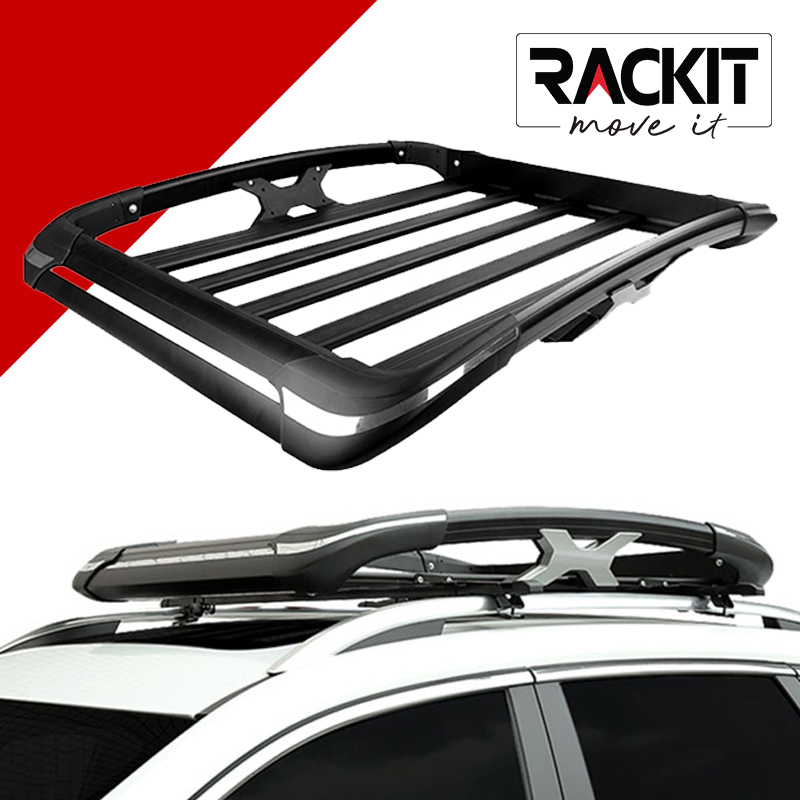 Σχάρα Οροφής Αυτοκινήτου Rackit Αλουμινίου Aero Κάθετη Μαύρη 127x96cm 1 Τεμάχιο