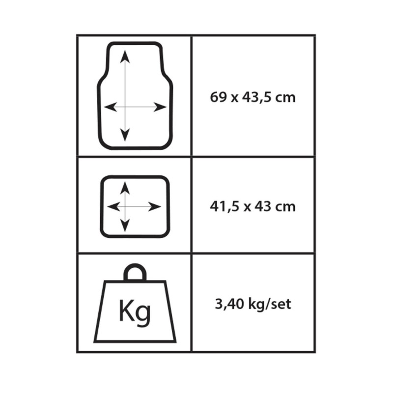 Oto Top - Σετ Πατάκια Αυτοκινήτου Universal  από Μαλακό PVC STRATOS EVO – Αντιολισθητικά - 4τμχ. (0007846OT150/OTO)