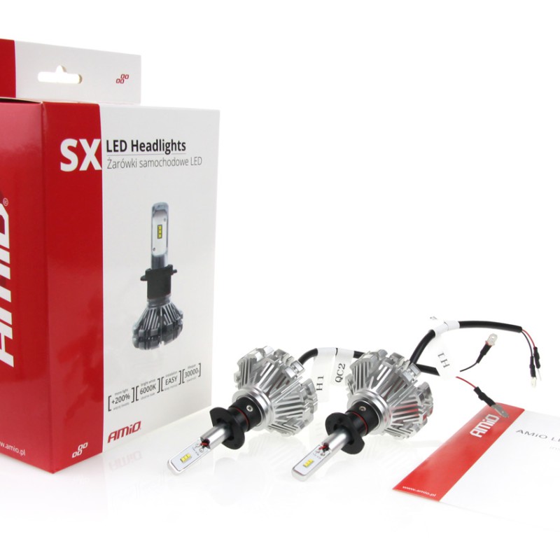 Amio - Λαμπτήρες SX SERIES τύπου H1 τάση λειτουργίας 6/12V απόδοσης 40W 6000K 3200lm με ενσωματωμένη ψύκτρα για Επιβατικά Αυτοκίνητα και Μοτοσυκλέτες - 2 τεμ. (01061/AM)