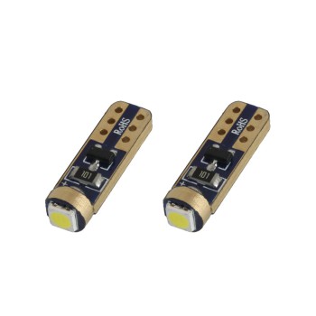 Amio - Λαμπάκια LED Standard τύπου T5 τάση λειτουργίας 12V απόδοσης 0.5W χρώμα λευκό για Επιβατικά Αυτοκίνητα - 2 τεμ. (01094/AM)