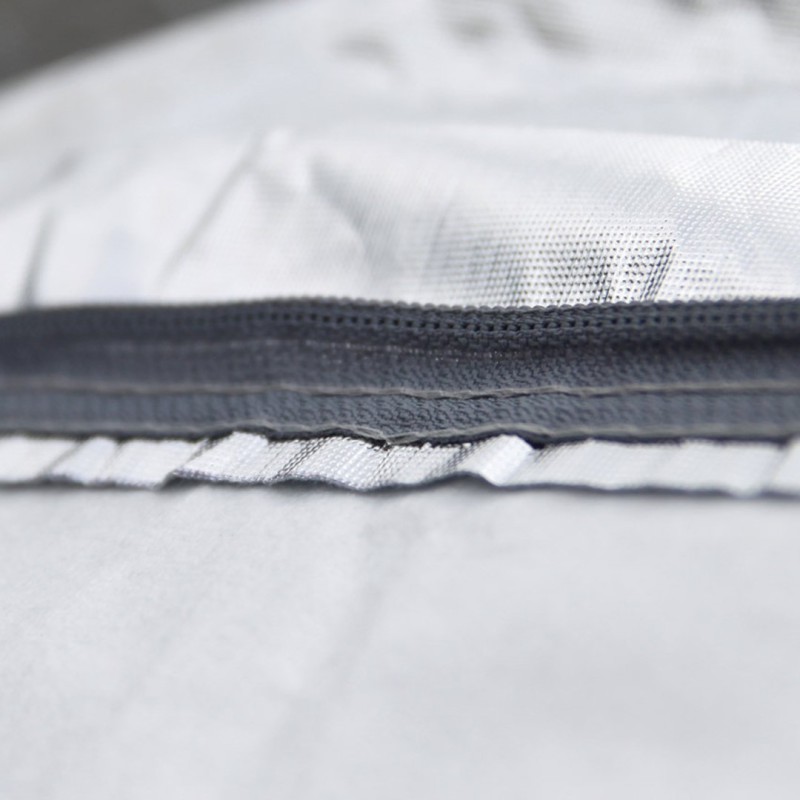 Amio - Κουκούλα Αυτοκινήτου Cotton 120g με φερμουάρ διάσταση 510 x 185 x 150 cm χρώμα ασημί μέγεθος SUV/Van X-Large για Επιβατικά Αυτοκίνητα - 1 τεμ. (01114/AM)