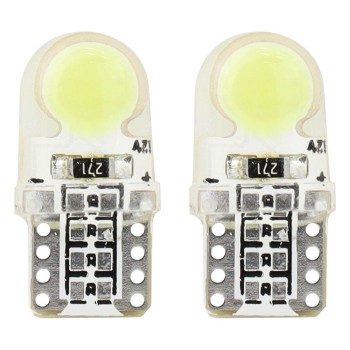 Amio – LED T10 W5W 12V W2.1x9.5d 5600K COB Σιλικόνης Καρφωτό Λευκό για Φώτα Θέσης & Εσωτερικού Αυτοκινήτου – 2 Τεμ. (01441/AM)