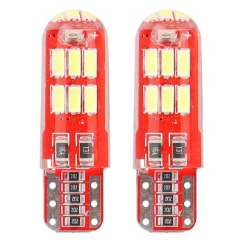 Amio – LED CANBUS T10 W5W 12V W2.1x9.5d 5600K 15xSMD 4014 Σιλικόνης Καρφωτό Λευκό για Φώτα Θέσης & Εσωτερικού Αυτοκινήτου – 2 Τεμ. (01443/AM)
