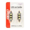Amio – LED Λαμπάκια Πλαφονιέρας C5W 39mm 12V 0.5W 5600K 3xSMD 5730 για Αυτοκίνητο – 2 Τεμ. (01450/AM)