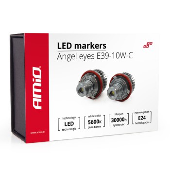 Amio – LED Λαμπάκια Angel Eyes 10W 270lm 5600K CANBUS για BMW Σειρά 1 3 5 για Καθαρό Λευκό Φως & Χωρίς Σφάλματα – Σετ 2 Τεμ. (01540/AM)