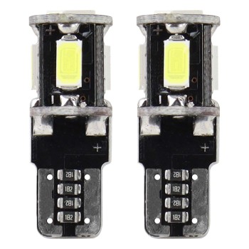 Amio – Λαμπάκια LED T10 W5W 12V 2W 5600K 5xSMD 5730 CANBUS Καρφωτά για Ισχυρό Λευκό Φωτισμό χωρίς Σφάλματα – Σετ 2 Τεμ. (01628/AM)