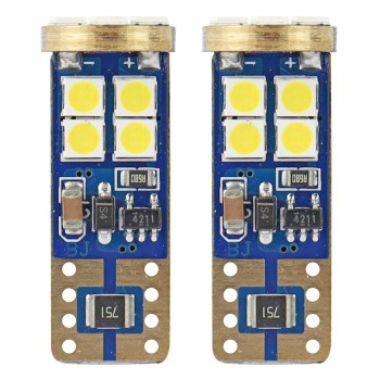 Amio – Λαμπάκια LED T10 W5W 12/24V 2.3W 5600K 12xSMD 2835 CANBUS Καρφωτά για Ισχυρό Λευκό Φωτισμό χωρίς Σφάλματα – Σετ 2 Τεμ. (01636/AM)