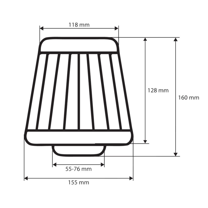 Amio - Φιλτροχοάνη Ελευθέρας AF-CARBON διαμέτρου 55-76mm 160x155x118mm με 3 Αντάπτορες για Βελτίωση Ροής Αέρα και Απόδοσης Κινητήρα - 1 Τεμ. (01713/AM)