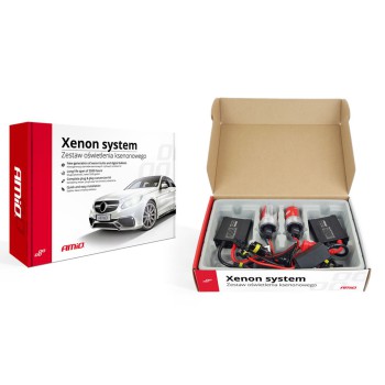 Amio - Kit Λάμπες Xenon H7M 6000K 35W 12V με SLIM ballast για ισχυρό λευκό φωτισμό δρόμου και σταθερή απόδοση με μεταλλική βάση και εύκολη εγκατάσταση - 1 Σετ (01949/AM)