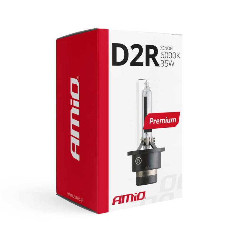 Amio - Λάμπα Xenon D2R 6000K 35W 12V Premium για αντικατάσταση εργοστασιακών και aftermarket xenon με καθαρό λευκό φωτισμό και σταθερή απόδοση χωρίς τροποποιήσεις - 1 Τεμ. (01971/AM)