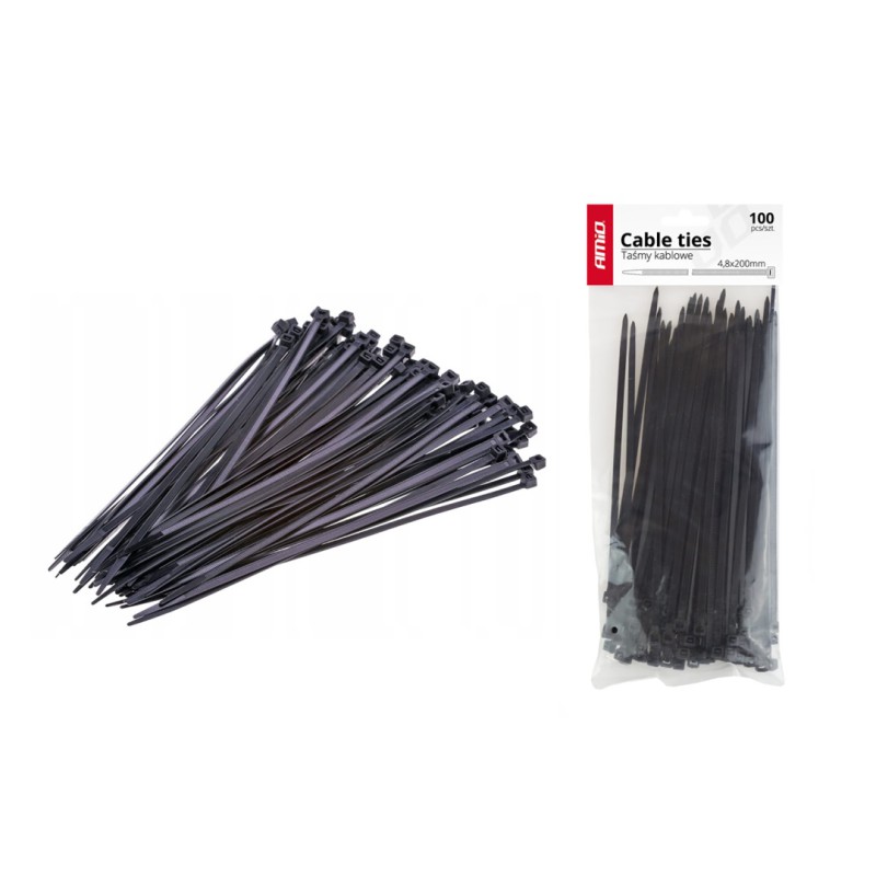 Amio - ΔΕΜΑΤΙΚΑ/ΔΕΤΙΚΑ ΚΑΛΩΔΙΩΝ TIE WRAP 3,6 X 150mm (ΜΑΥΡΟ) - 100 ΤΕΜ.  (02153/AM)