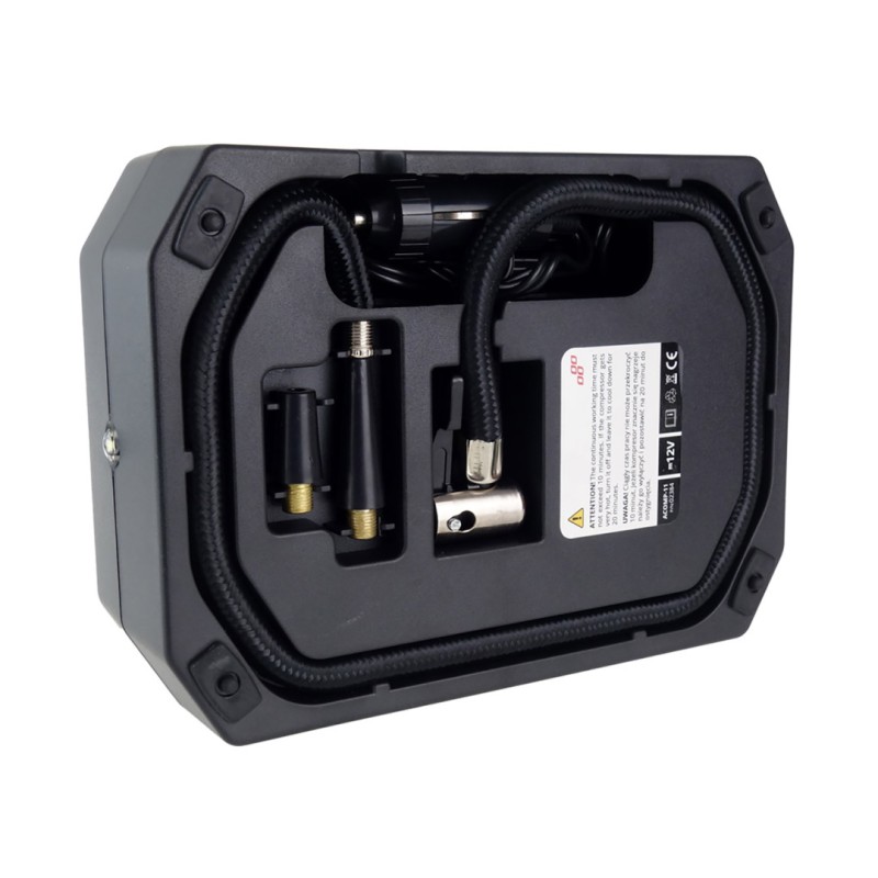 Amio - ΚΟΜΠΡΕΣΕΡ ΑΕΡΑ ΕΛΑΣΤΙΚΩΝ ΨΗΦΙΑΚΟ 12V 150psi 10bar ΜΕ LED ΦΑΚΟ ΚΑΙ ΚΑΛΩΔΙΟ 300cm – 1 ΤΕΜ. (02384/AM)