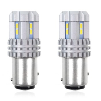 Amio - P21/5W BAY15d 12/24V 22 LED SMD ULTRABRIGHT 3020 CANBUS ΛΕΥΚΟ 2ΤΕΜ. (02450/AM)