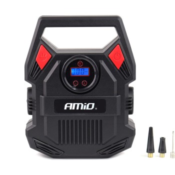 Amio - ΚΟΜΠΡΕΣΕΡ ΑΕΡΑ 12V 10bar/150psi ΜΕ 3 ΑΝΤΑΠΤΟΡΕΣ ΚΑΙ ΨΗΦΙΑΚΗ ΕΝΔΕΙΞΗ ACOMP-17 AMIO - 1 τεμ. (02642/AM)