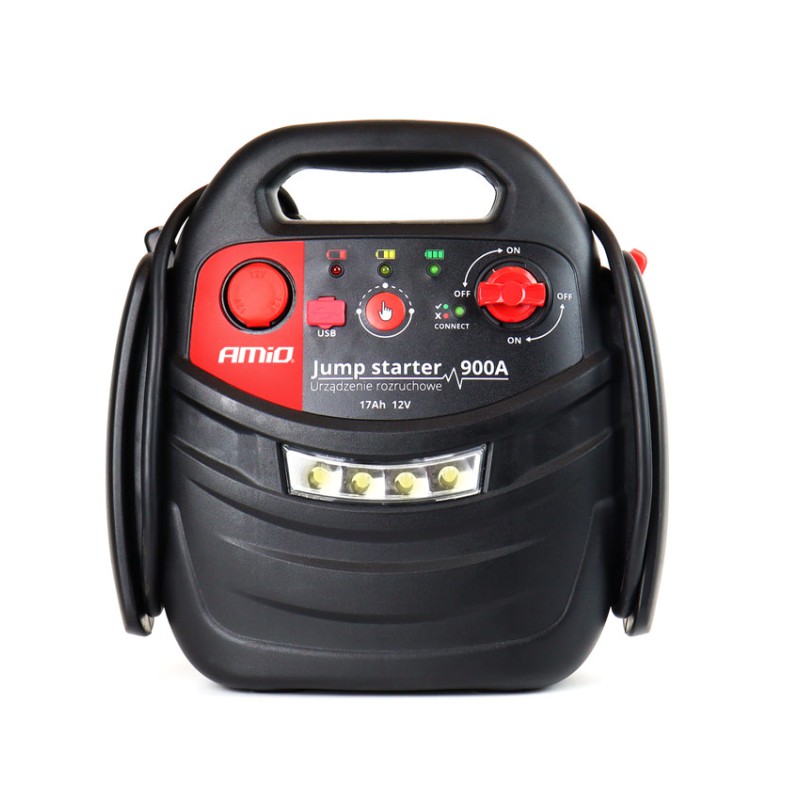 Amio - ΕΚΚΙΝΗΤΗΣ ΜΠΑΤΑΡΙΑΣ STARTER 4 ΣΕ 1 17Ah 12V DC 300A (700A max) 250PSI ΜΕ ΚΟΜΠΡΕΣΕΡ ΑΕΡΑ / ΜΑΝΟΜΕΤΡΟ / 3 LED / 2 ΠΡΙΖΕΣ 12V / 1 ΘΥΡΑ USB 5V 2,1A SENA ΓΙΑ ΒΕΝΖΙΝΗ ΚΑΙ DIESEL - 1 ΤΕΜ. (02523/AM)