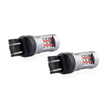 Amio - WR21/5W T20 12/24V 6,2W 5.600K LED 24xSMD3030 CAN-BUS ΚΟΚΚΙΝΟ 18x56mm 2ΤΕΜ. (02581/AM)