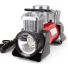 Amio – Κομπρεσέρ Αέρα 12V Διπλού Κυλίνδρου 10BAR 150PSI 60L/min με Μανόμετρο, LED Φακό, Σετ Επισκευής & Βαλιτσάκι για Άμεση Αντιμετώπιση Έκτακτων Αναγκών – 1 Τεμ. (02640/AM)