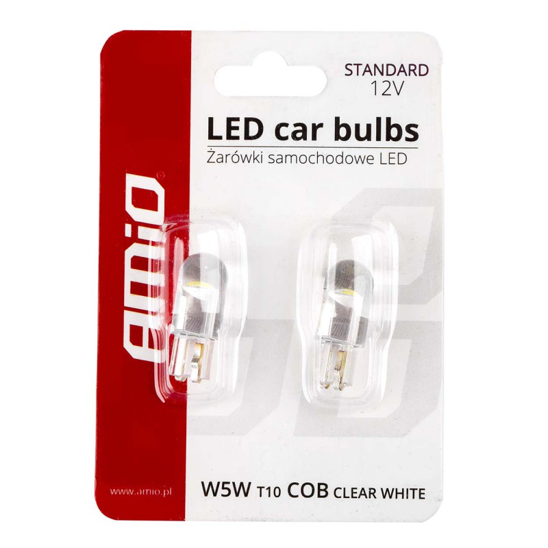 Amio - T10 W5W 12V W2,1x9,5d ΛΕΥΚΟ 5.600K 12SMDx2835 ΣΙΛΙΚΟΝΗΣ (ΚΑΡΦΩΤΟ) 2ΤΕΜ. (02645/AM)