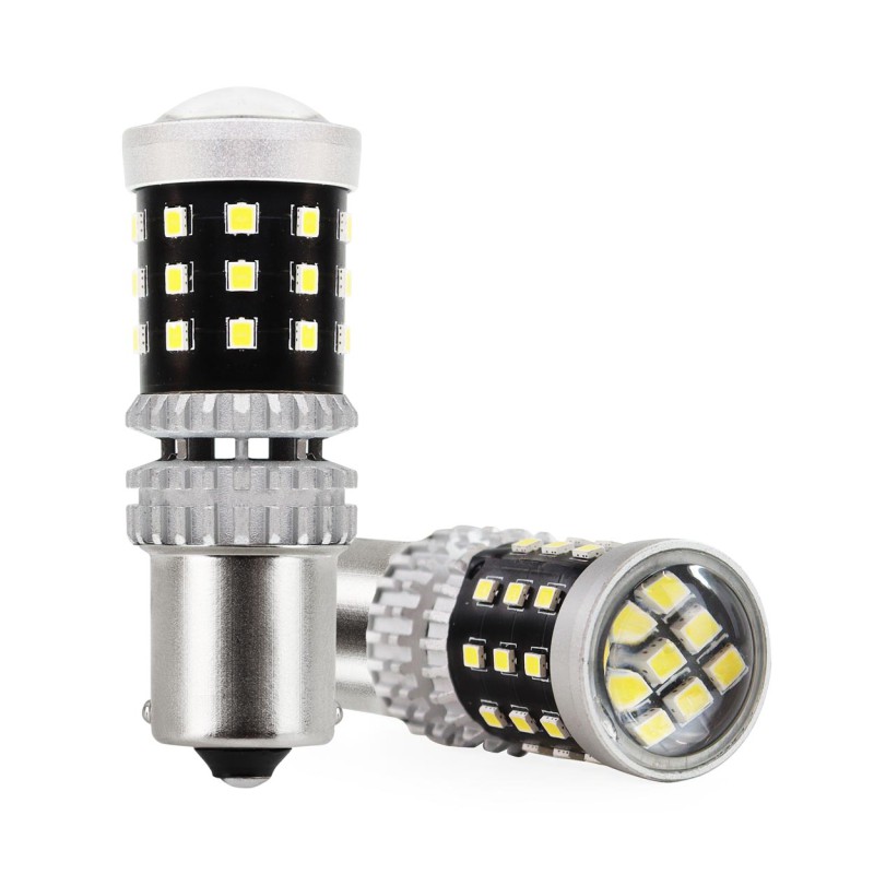 Amio - ΛΑΜΠΑΚΙΑ ΜΟΝΟΠΟΛΙΚΑ LED ΛΕΥΚΑ CAN-BUS P21W BA15S 1156 39xSMD 2016 - 2 TEM. (02799/AM)