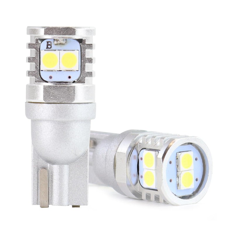 Amio - T10 W5W/W10W 12/24V W2,1x9,5d 6SMDx3030 ΛΕΥΚΟ (ΚΑΡΦΩΤΟ - CAN-BUS) 2ΤΕΜ. (02801/AM)
