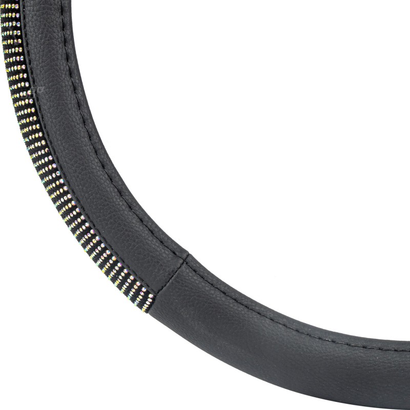 Amio - ΚΑΛΥΜΜΑ ΤΙΜΟΝΙΟΥ 37-39cm SWC-44-M ΜΑΥΡΟ ΜΕ STRASS - 1 ΤΕΜ. (02985/AM)