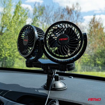 Amio - ΑΝΕΜΙΣΤΗΡΑΣ ΔΙΠΛΟΣ 12V 2χ4''(10,8cm) ΜΕ ΦΙΣ ΑΝΑΠΤΗΡΑ/2 ΤΑΧΥΤΗΤΩΝ/ ΜΕ ΒΕΝΤΟΥΖΑ PRO SERIES - 1 TEM. 