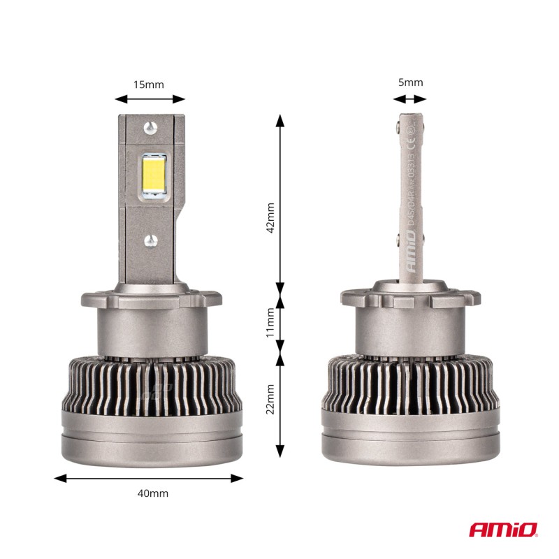 Amio - ΛΑΜΠΕΣ LED D4S/D4R 9>16V 70W 6.500K 8600lm (ΜΕ ΨΥΚΤΡΑ) XD SERIES - 2 ΤΕΜ. (03313/AM)