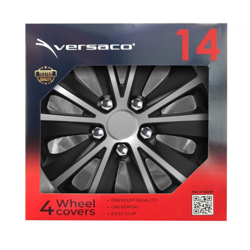 Amio - ΤΑΣΙΑ 14" RAPIDE NC SILVER BLACK ΣΕΤ 4 ΤΕΜ ΣΕ ΚΟΥΤΙ (0341/AM)