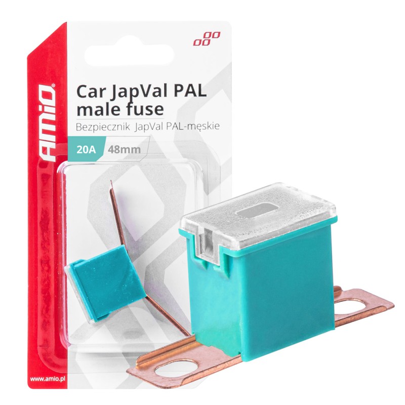 Amio - ΑΣΦΑΛΕΙΑ JapVal PAL ΑΡΣΕΝΙΚΗ 48mm 20A ΣΕ ΓΑΛΑΖΙΟ ΧΡΩΜΑ - 1 Τεμ. (03417/AM)