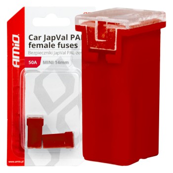 Amio - ΑΣΦΑΛΕΙΕΣ JapVal PAL ΜΙΝΙ 14mm ΘΗΛΥΚΕΣ 50A ΣΕ ΚΟΚΚΙΝΟ ΧΡΩΜΑ - 2 Τεμ. (03439/AM)