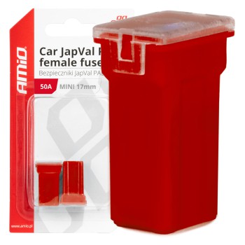 Amio - ΑΣΦΑΛΕΙΕΣ JapVal PAL ΜΙΝΙ 17mm ΘΗΛΥΚΕΣ 50A ΣΕ ΚΟΚΚΙΝΟ ΧΡΩΜΑ - 2 Τεμ. (03446/AM)