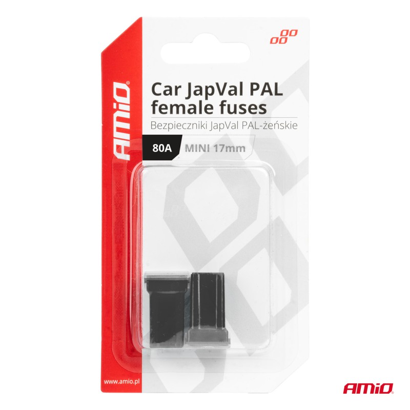 Amio - ΑΣΦΑΛΕΙΕΣ JapVal PAL ΜΙΝΙ 17mm ΘΗΛΥΚΕΣ 80A ΣΕ ΜΑΥΡΟ ΧΡΩΜΑ - 2 Τεμ. (03449/AM)