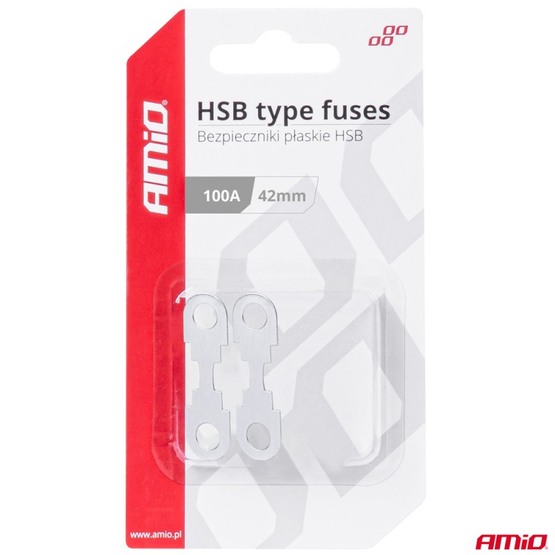 Amio - ΑΣΦΑΛΕΙΕΣ FLAT 42mm 100A - 2 Τεμ. (03502/AM)