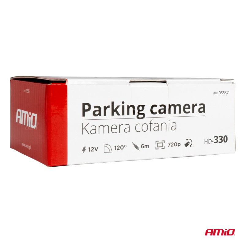 Amio - ΚΑΜΕΡΑ ΟΠΙΣΘΟΠΟΡΕΙΑΣ 12V 720pHD ΜΕ ΡΥΘΜΙΣΗ ΚΛΙΣΗΣ ΤΕΤΡΑΓΩΝ HD-340 - 1 TEM. (03537/AM)