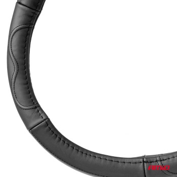 Amio - ΚΑΛΥΜΜΑ ΤΙΜΟΝΙΟΥ ΑΠΟ ΤΕΧΝΟΔΕΡΜΑ 37-39CM SWC-49-Μ ΣΕ ΜΑΥΡΟ ΧΡΩΜΑ ΜΕ ΜΑΥΡΕΣ ΡΑΦΕΣ - 1 ΤΕΜ. (03551/AM)