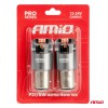 Amio - ΛΑΜΠΑΚΙΑ P21/5W BAY15d 12/24V 6.000K 4xSMD LED CAN-BUS ΚΟΚΚΙΝΟ PRO SERIES - 2 Τεμ. (03586/AM)