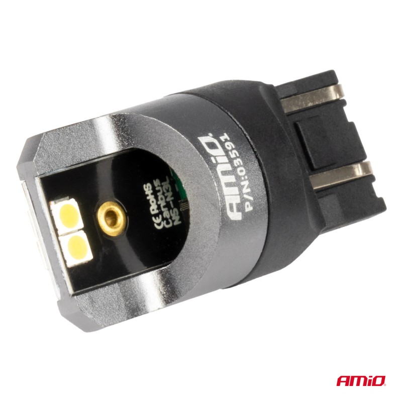 Amio - ΛΑΜΠΑΚΙΑ W21/5W 7443 12/24V 6.000K 4xSMD LED CAN-BUS ΛΕΥΚΟ PRO SERIES - 2 Τεμ. (03591/AM)