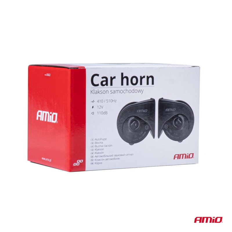 Amio - ΚΟΡΝΑ 12V 110db 2 ΤΟΝΩΝ 410Hz και 510Hz - 2 ΤΕΜ. (03622/AM)