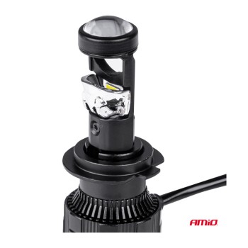 Amio - ΛΑΜΠΕΣ H7 PL-LENS SERIES 9>36V 60W 5.000K 3.800lm LED 2x4575 SMD CAN-BUS ΜΕ ΠΡΟΤΖΕΚΤΟΡΑ - 2 Τεμ. (03668/AM)