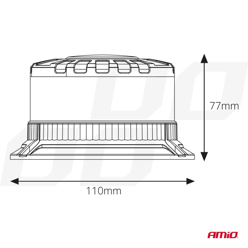 Amio - ΦΑΡΟΣ HEAVY DUTY W28M 12/24V ΠΟΡΤΟΚΑΛΙ 16LED ΜΑΓΝΗΤΙΚΟΣ/ΒΙΔΩΤΟΣ ΜΕ ΦΙΣ ΑΝΑΠΤΗΡΑ Υ89mm Φ110mm - 1 τεμ. (04105/AM)